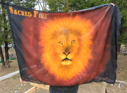 Lion of Judah silk worship banner for worship dance and prayer